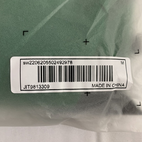 SHEIN Gigot Sleeve Drawstring Back Crop Shirt in Green Size M NWT - Picture 6 of 7